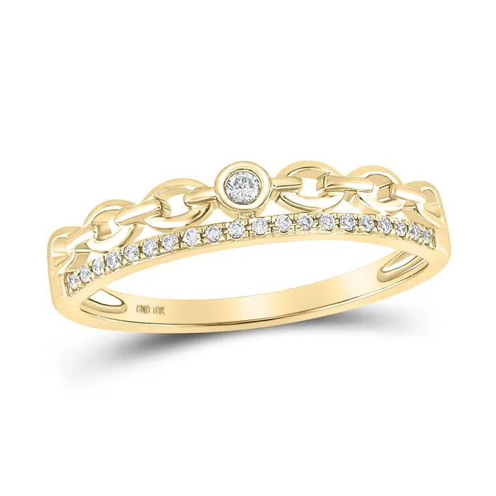 gndatlanta Rings 10k Yellow Gold Round Diamond Rolo Link Stackable Band Ring 112 Cttw gndatlanta Rings 10k Yellow Gold Round Diamond Rolo Link Stackable Band Ring 112 Cttw