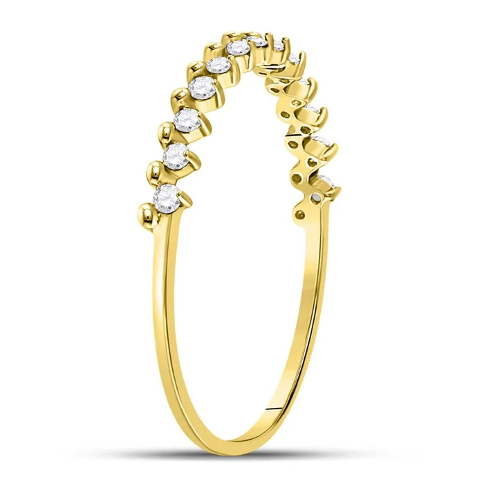 gndatlanta Rings 10k Yellow Gold Round Diamond Stackable Band Ring 18 Cttw