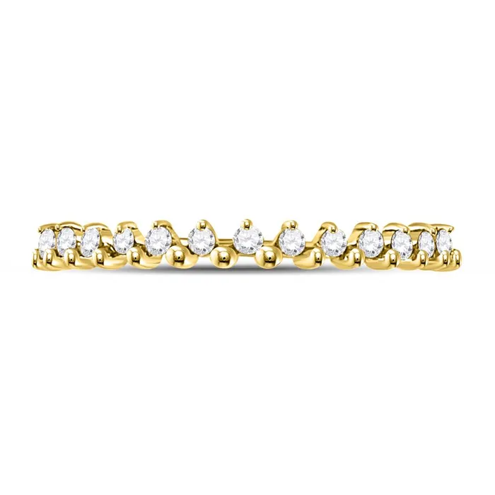 gndatlanta Rings 10k Yellow Gold Round Diamond Stackable Band Ring 18 Cttw