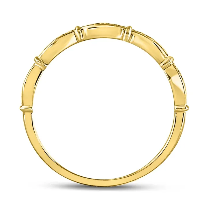 gndatlanta Rings 10k Yellow Gold Round Diamond Stackable Band Ring 18 Cttw