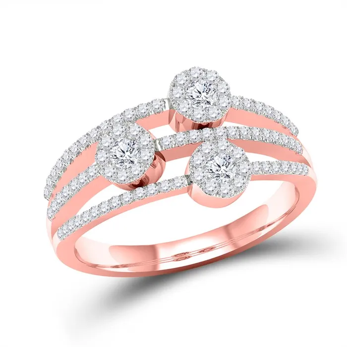 gndatlanta Rings 14k Rose Gold Round Diamond Band Ring 12 Cttw