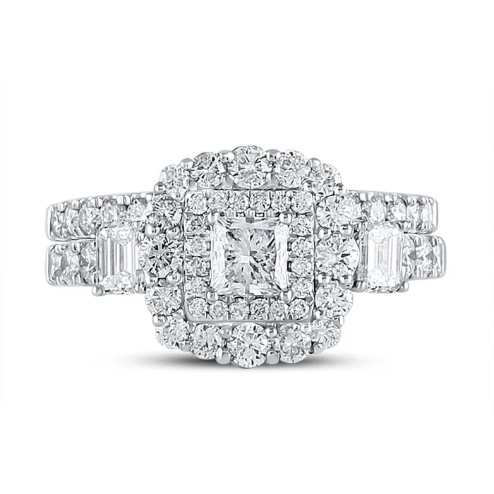 gndatlanta Rings 14k Twotone Gold Princess Diamond Bridal Wedding Ring Set 2 Cttw Certified gndatlanta Rings 14k Twotone Gold Princess Diamond Bridal Wedding Ring Set 2 Cttw Certified