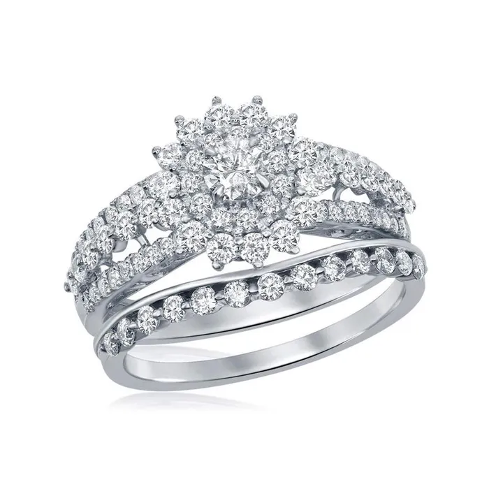 gndatlanta Rings 14k Twotone Gold Round Diamond Bridal Wedding Ring Set 1 Cttw gndatlanta Rings 14k Twotone Gold Round Diamond Bridal Wedding Ring Set 1 Cttw