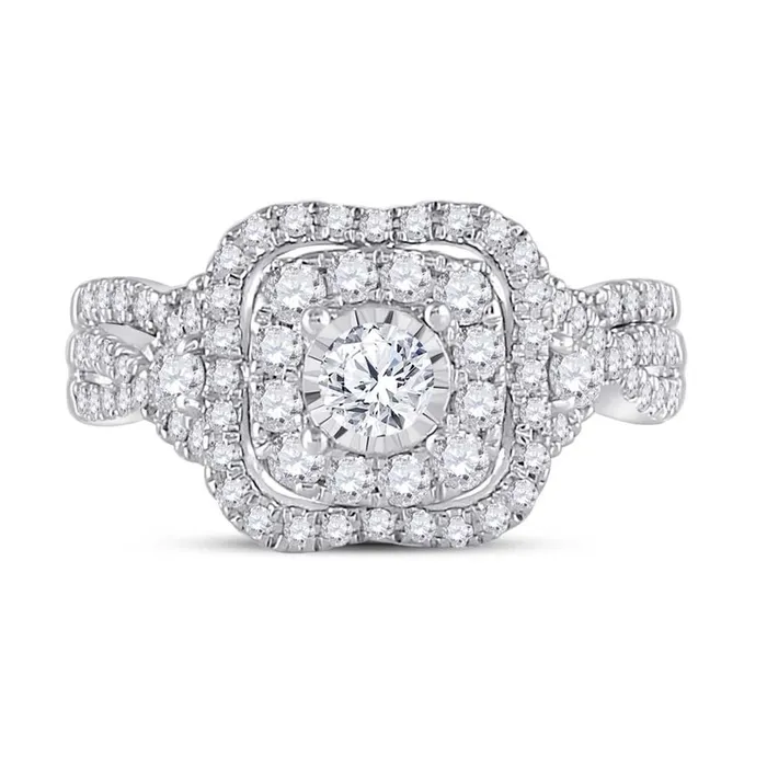 gndatlanta Rings 14k Twotone Gold Round Diamond Bridal Wedding Ring Set 1 Ctw Certified