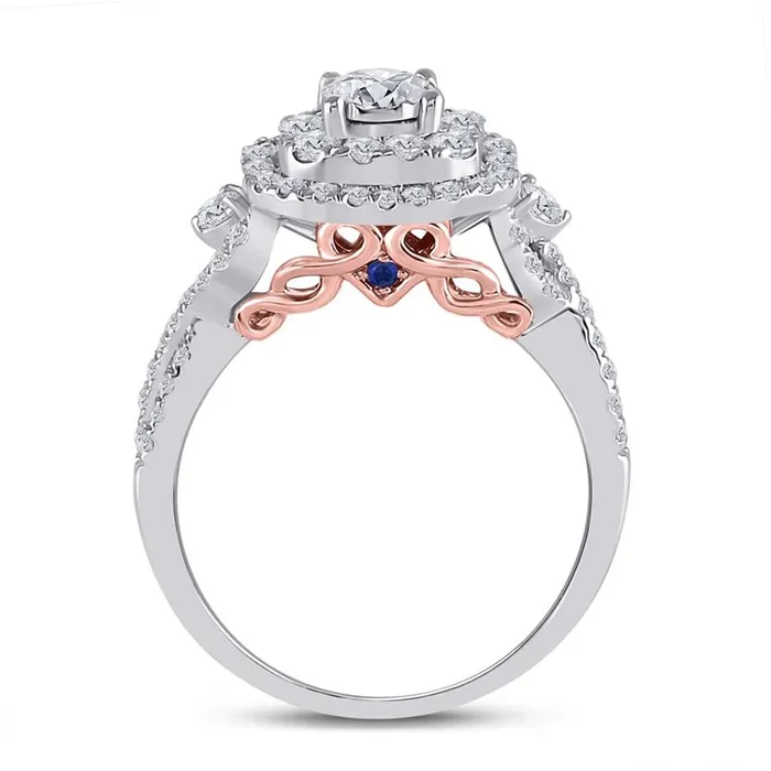 gndatlanta Rings 14k Twotone Gold Round Diamond Bridal Wedding Ring Set 1 Ctw Certified