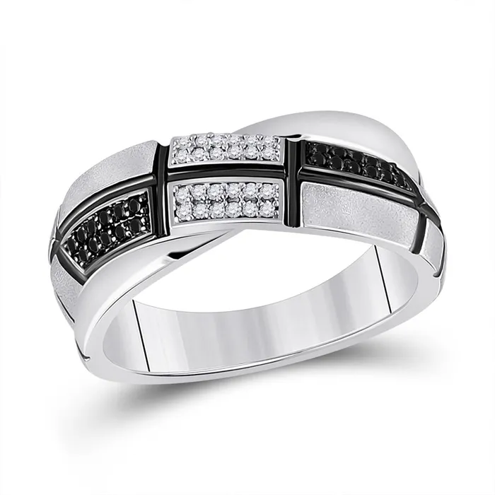 gndatlanta Rings 14k White Gold Round Black Diamond Fashion Ring 110 Cttw gndatlanta Rings 14k White Gold Round Black Diamond Fashion Ring 110 Cttw