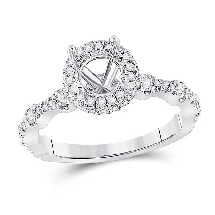 gndatlanta Rings 14k White Gold Round Diamond 1 Ct Rd Center Halo Bridal SemiMount Ring 12 Cttw gndatlanta Rings 14k White Gold Round Diamond 1 Ct Rd Center Halo Bridal SemiMount Ring 12 Cttw