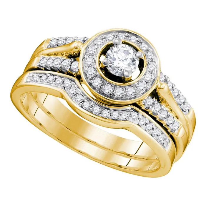 gndatlanta Rings 14k Yellow Gold Diamond Round Bridal Wedding Ring Set 12 Cttw Certified gndatlanta Rings 14k Yellow Gold Diamond Round Bridal Wedding Ring Set 12 Cttw Certified