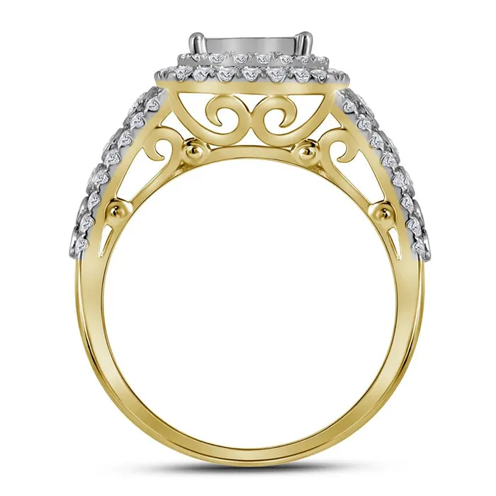 gndatlanta Rings 14k Yellow Gold Princess Diamond Bridal Wedding Ring Set 112 Cttw