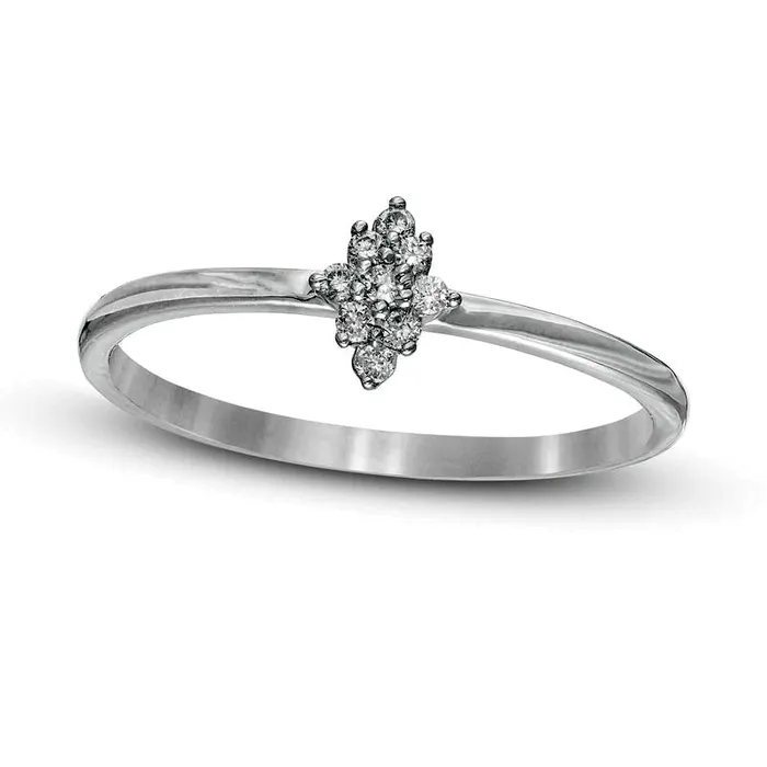 Goldia 007 CT TW Composite Marquise Natural Diamond Promise Ring in Solid 10K White Gold Rings Goldia 007 CT TW Composite Marquise Natural Diamond Promise Ring in Solid 10K White Gold Rings