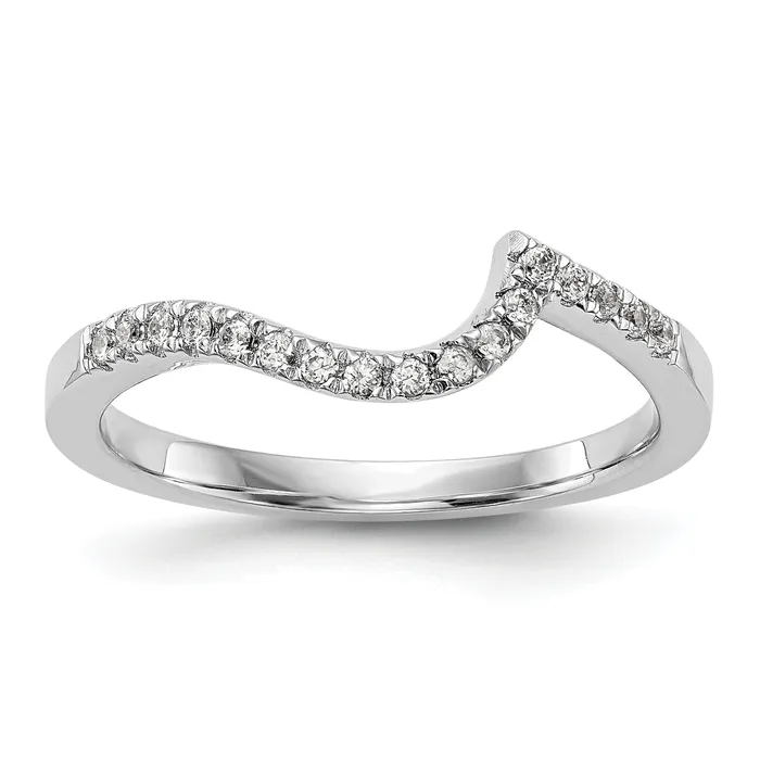 Goldia 020ct CZ Solid Real 14k White Gold Contoured Wedding Wedding Band Ring Rings Goldia 020ct CZ Solid Real 14k White Gold Contoured Wedding Wedding Band Ring Rings