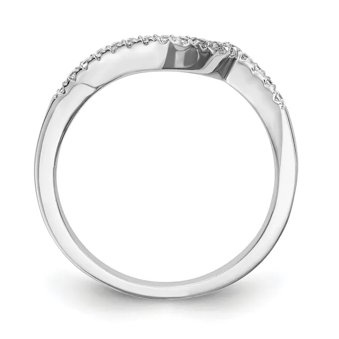 Goldia 020ct CZ Solid Real 14k White Gold Contoured Wedding Wedding Band Ring Rings
