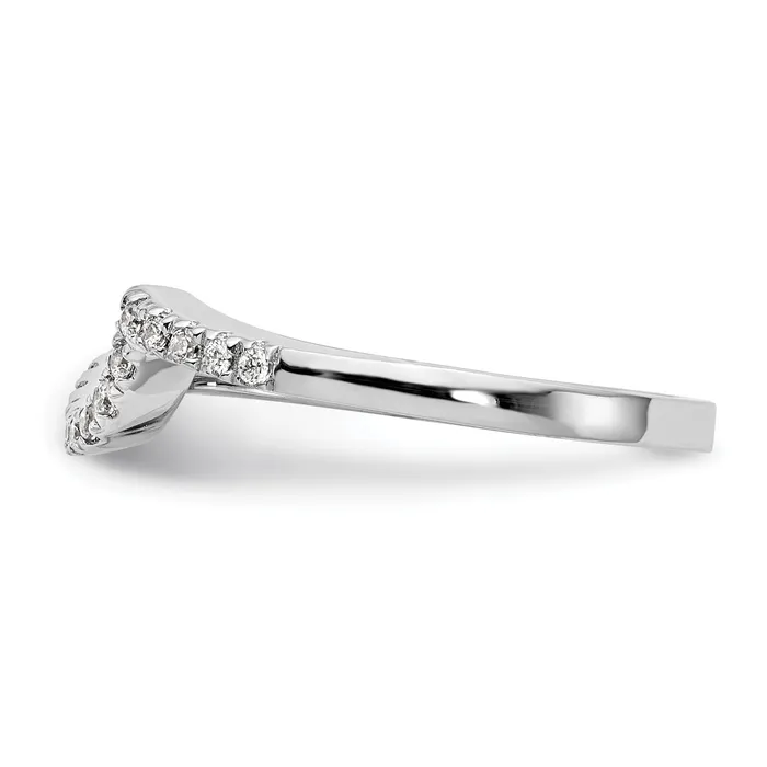 Goldia 020ct CZ Solid Real 14k White Gold Contoured Wedding Wedding Band Ring Rings