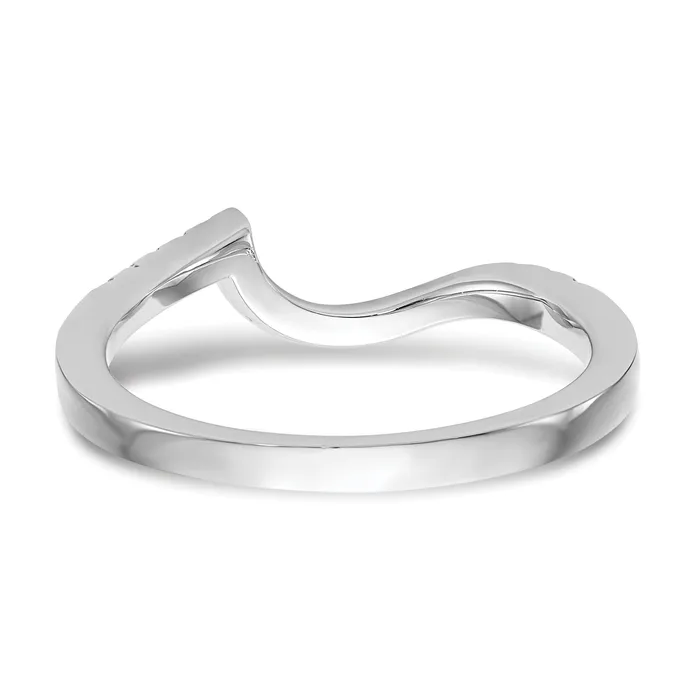 Goldia 020ct CZ Solid Real 14k White Gold Contoured Wedding Wedding Band Ring Rings