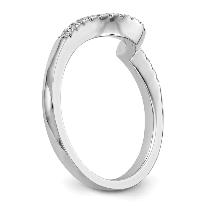 Goldia 020ct CZ Solid Real 14k White Gold Contoured Wedding Wedding Band Ring Rings