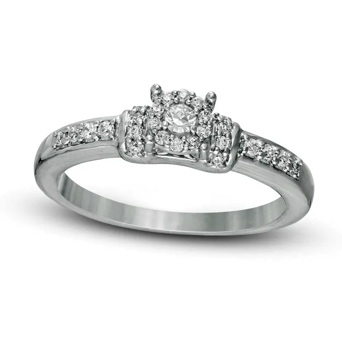 Goldia 025 CT TW Natural Diamond Frame Collar Promise Ring in Solid 10K White Gold Rings Goldia 025 CT TW Natural Diamond Frame Collar Promise Ring in Solid 10K White Gold Rings