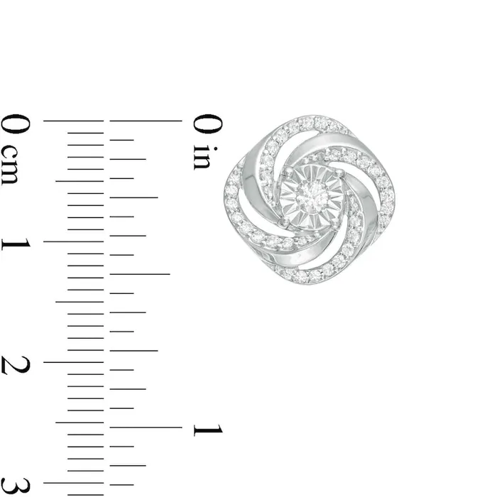 Goldia 038 CT TW Diamond Swirl Stud Earrings in 14K White Gold Earrings Goldia 038 CT TW Diamond Swirl Stud Earrings in 14K White Gold Earrings