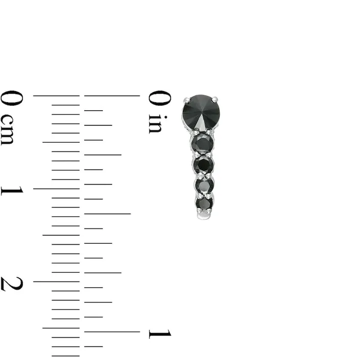 Goldia 1 CT TW Enhanced Black and White Diamond JHoop Earrings in 10K White Gold Earrings Goldia 1 CT TW Enhanced Black and White Diamond JHoop Earrings in 10K White Gold Earrings