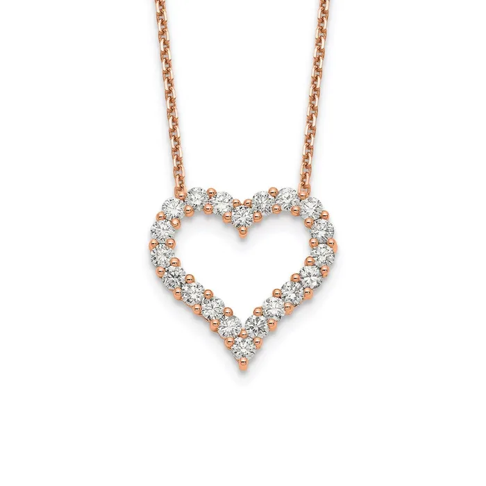 Goldia 14k Rose Gold Heart Pendant with Chain Necklaces
