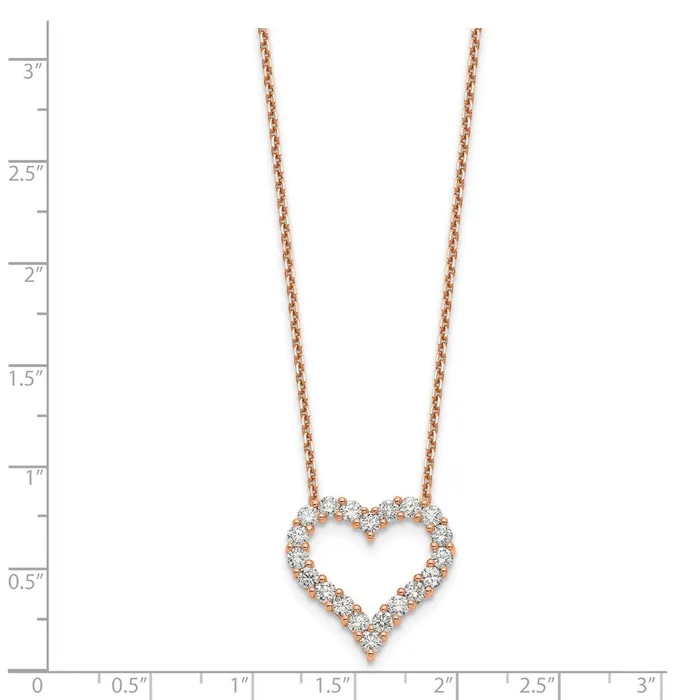 Goldia 14k Rose Gold Heart Pendant with Chain Necklaces