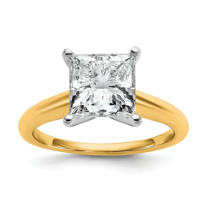 Goldia 14k Twotone 3 Ct Lab Grown Diamond VSSI G Princess Solitare Engagement Ring Rings Goldia 14k Twotone 3 Ct Lab Grown Diamond VSSI G Princess Solitare Engagement Ring Rings
