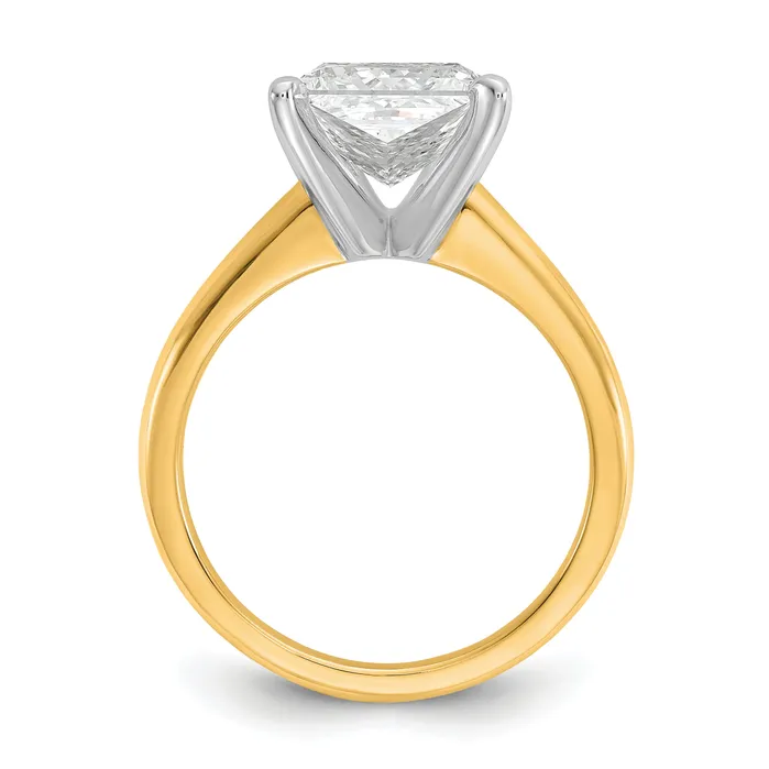 Goldia 14k Twotone 3 Ct Lab Grown Diamond VSSI G Princess Solitare Engagement Ring Rings