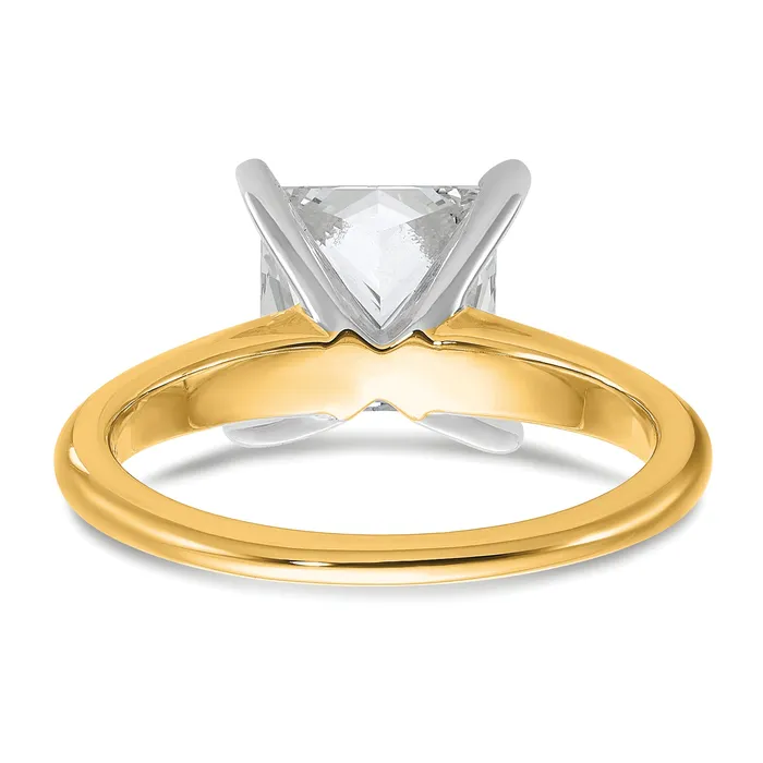 Goldia 14k Twotone 3 Ct Lab Grown Diamond VSSI G Princess Solitare Engagement Ring Rings