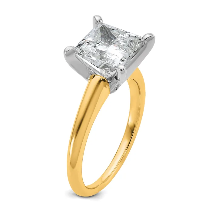 Goldia 14k Twotone 3 Ct Lab Grown Diamond VSSI G Princess Solitare Engagement Ring Rings