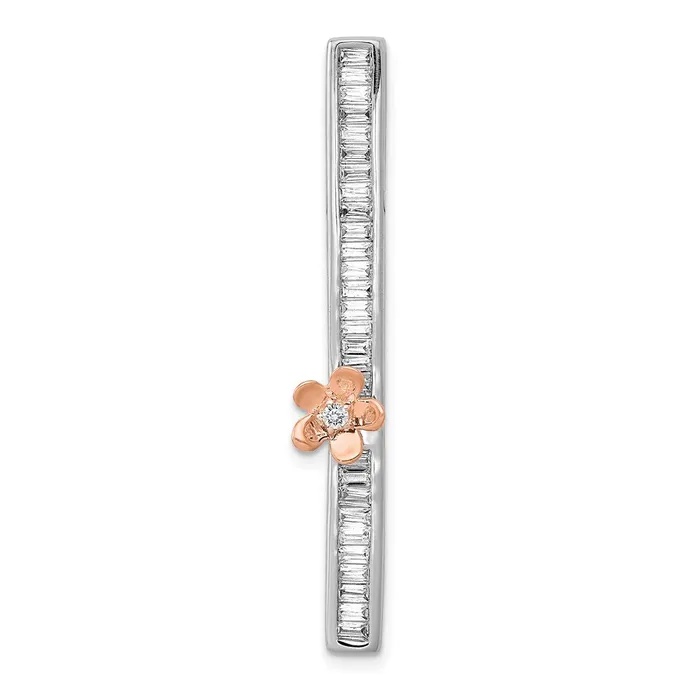 Goldia 14k TwoTone Gold Real Diamond Fancy Flower Chain Slide Rings