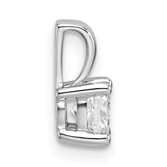 Goldia 14k White Gold 12 Ct Certified Lab Grown Diamond VSSI G Cushion Four Prong Pendant Necklaces