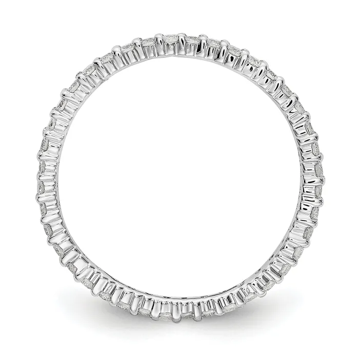 Goldia 14k White Gold 12 Ct Lab Grown Diamond VSSI G Shared Prong Eternity Band Ring Rings