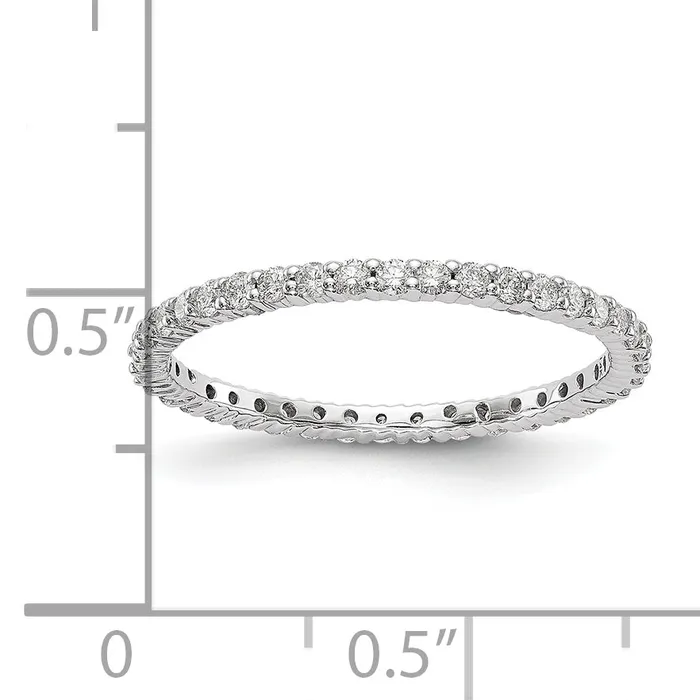 Goldia 14k White Gold 12 Ct Lab Grown Diamond VSSI G Shared Prong Eternity Band Ring Rings