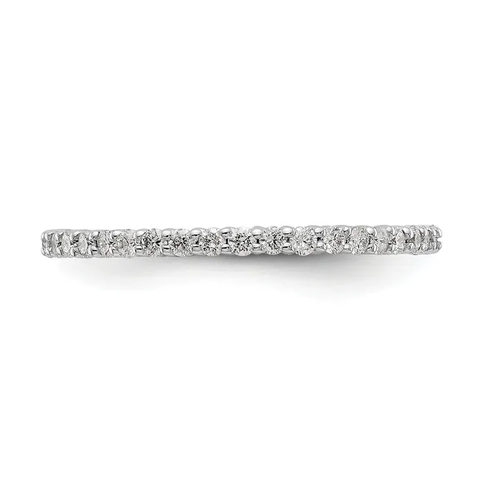 Goldia 14k White Gold 12 Ct Lab Grown Diamond VSSI G Shared Prong Eternity Band Ring Rings