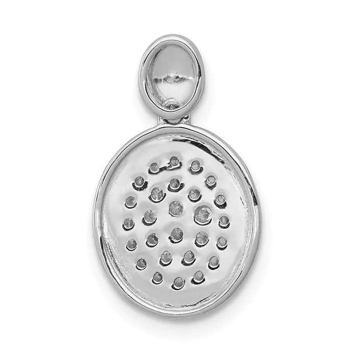 Goldia 14k White Gold 14ct Real Diamond Fancy Oval Pendant Necklaces