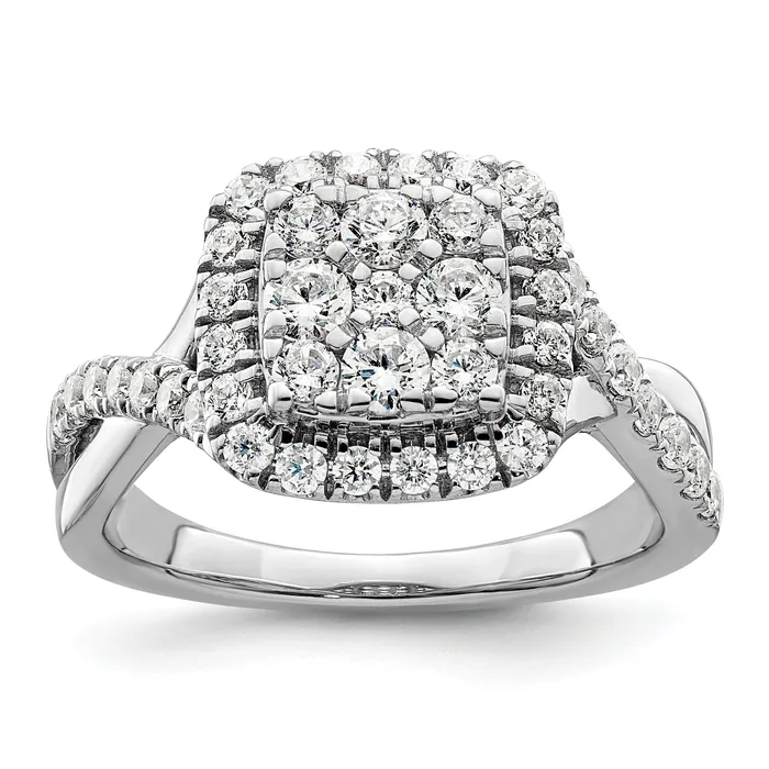 Goldia 14k White Gold 1 Ct Lab Grown Diamond VSSI G Cluster Engagement Ring Rings Goldia 14k White Gold 1 Ct Lab Grown Diamond VSSI G Cluster Engagement Ring Rings