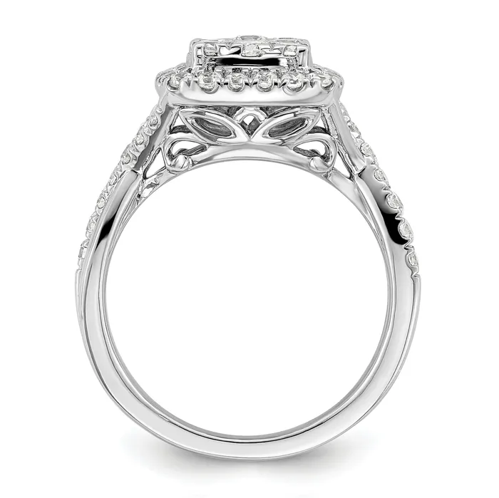 Goldia 14k White Gold 1 Ct Lab Grown Diamond VSSI G Cluster Engagement Ring Rings