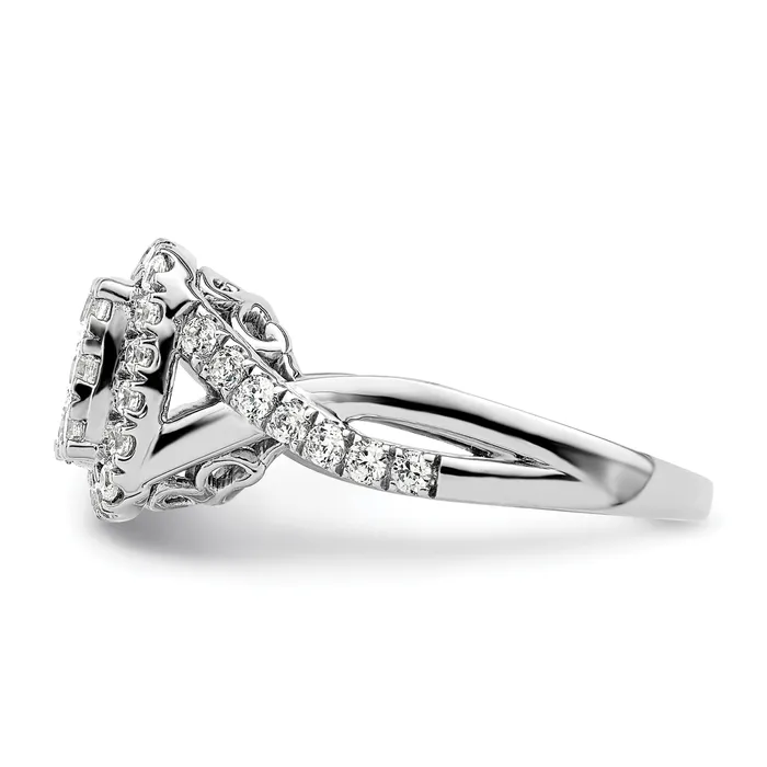Goldia 14k White Gold 1 Ct Lab Grown Diamond VSSI G Cluster Engagement Ring Rings