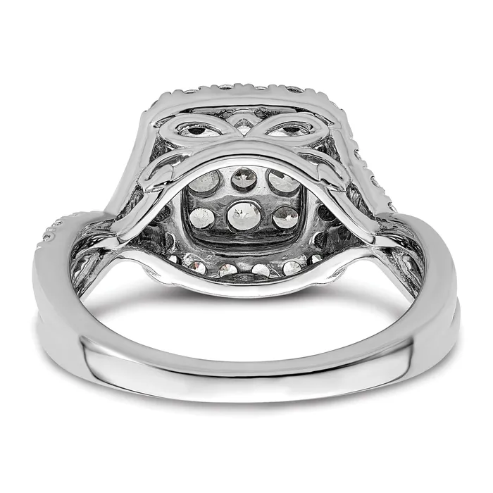Goldia 14k White Gold 1 Ct Lab Grown Diamond VSSI G Cluster Engagement Ring Rings