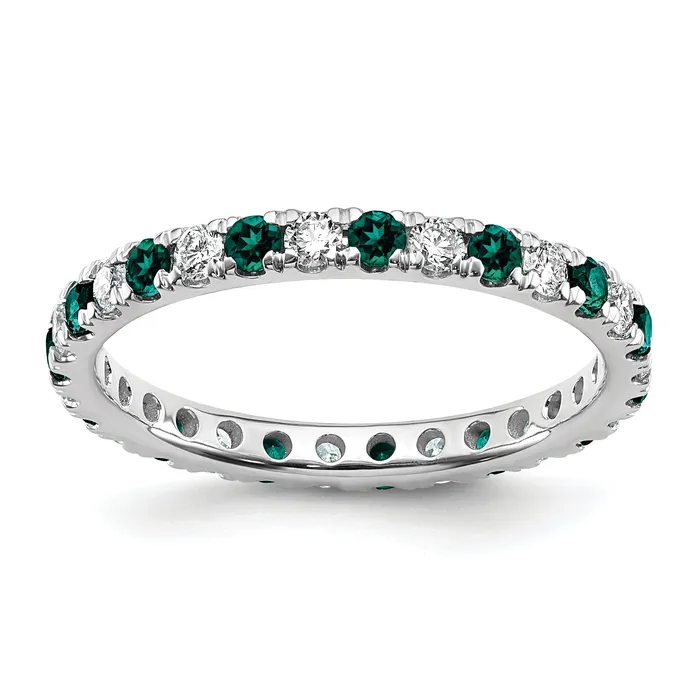 Goldia 14k White Gold 38 Ct Lab Grown Diamond VSSI G and Lab Created Alexandrite Eternity Band Ring Rings Goldia 14k White Gold 38 Ct Lab Grown Diamond VSSI G and Lab Created Alexandrite Eternity Band Ring Rings