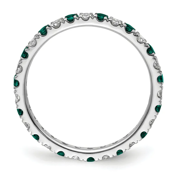 Goldia 14k White Gold 38 Ct Lab Grown Diamond VSSI G and Lab Created Alexandrite Eternity Band Ring Rings