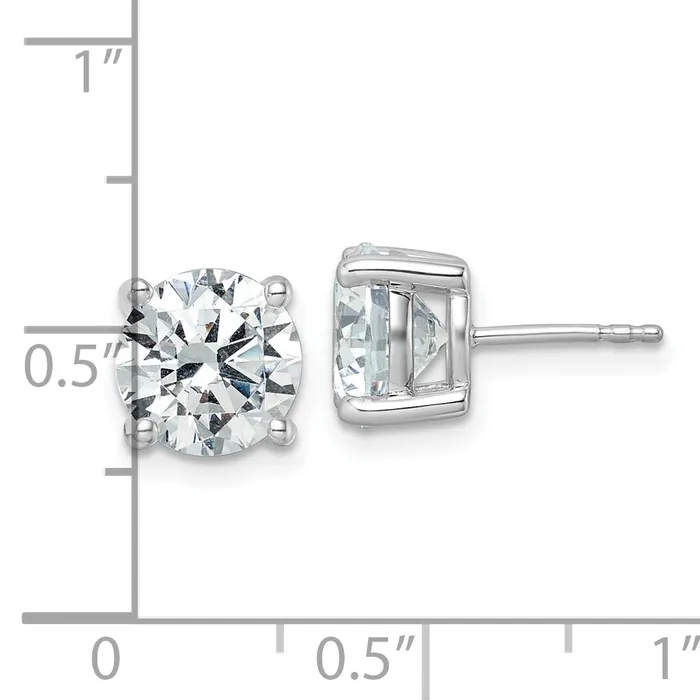 Goldia 14k White Gold 5 ctw Lab Grown Diamond VSSI G Round 4 Prong Heavy Wt Stud Earrings Earrings