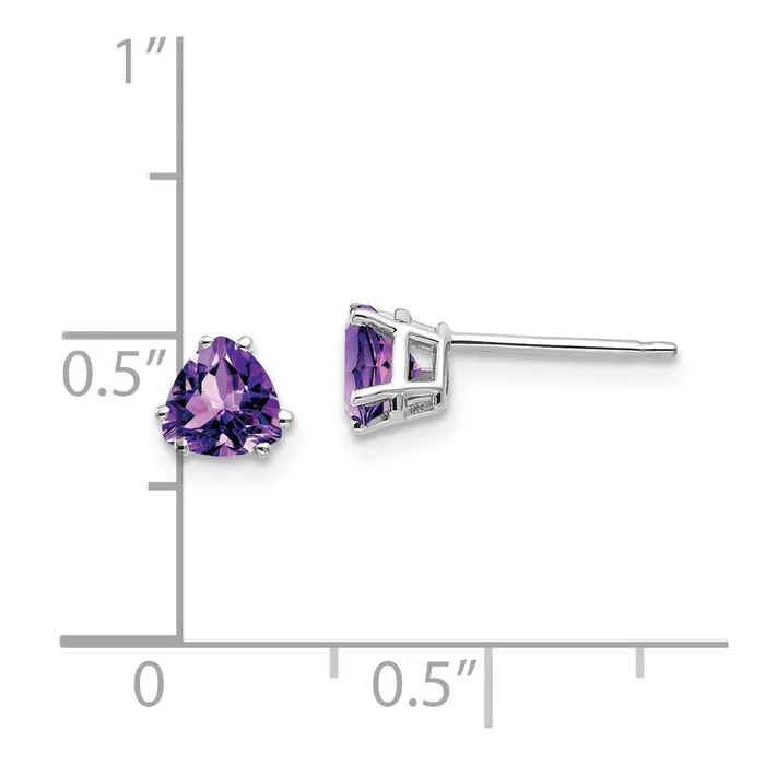 Goldia 14k White Gold 5mm Trillion Amethyst Earrings Earrings