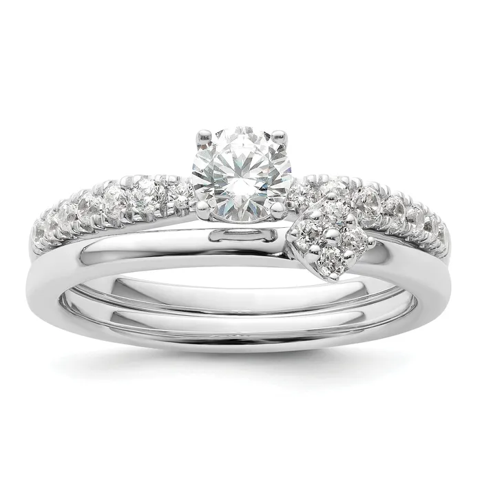 Goldia 14K White Gold Lab Grown VSSI FGH Diamond Two Promises Engagement Ring Rings