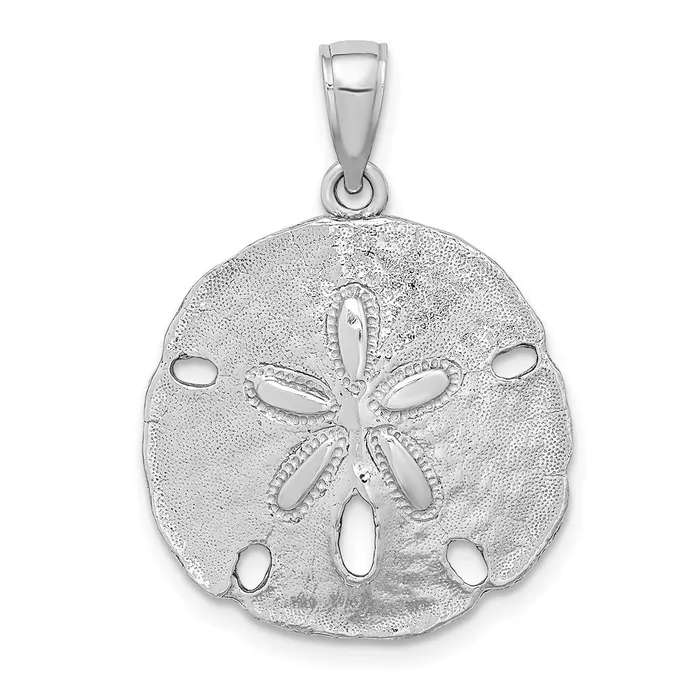 Goldia 14k White Gold Polished Sand Dollar Charm Charm Necklaces
