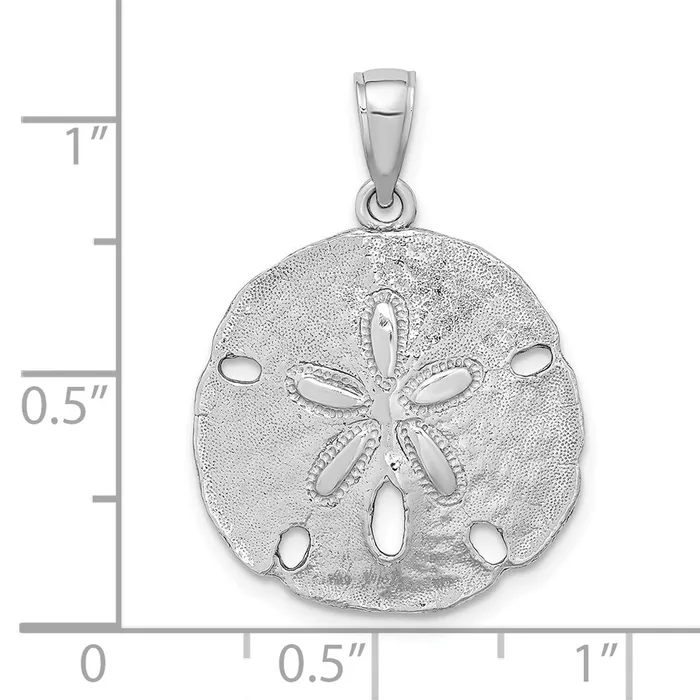 Goldia 14k White Gold Polished Sand Dollar Charm Charm Necklaces