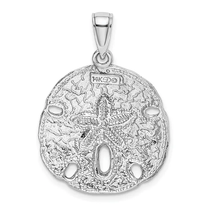 Goldia 14k White Gold Polished Sand Dollar Charm Charm Necklaces