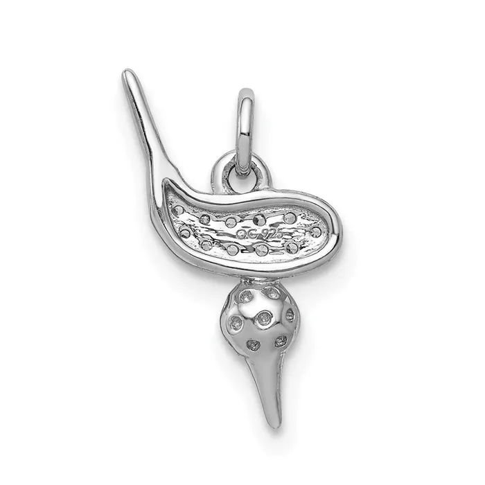 Goldia 14k White Gold Real Diamond Gold Club u0026 Ball Tee Pendant PreStyled Sets