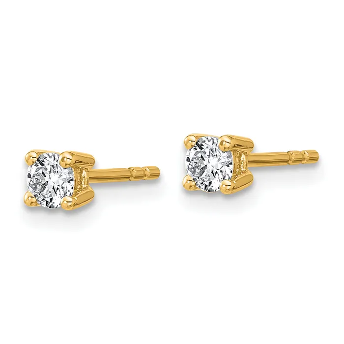 Goldia 14k Yellow Gold 13 ctw Certified Lab Grown Diamond VSSI G Round 4 Prong Heavy Wt Stud Earrings Earrings