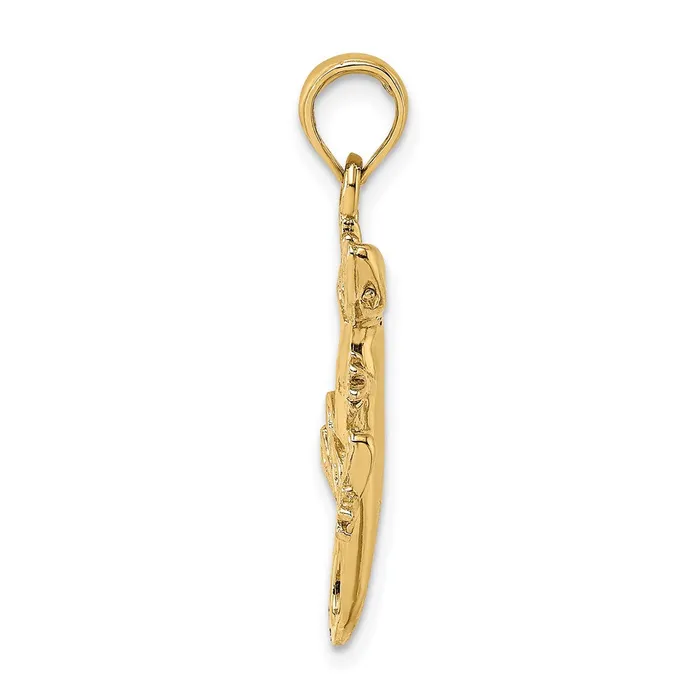 Goldia 14k Yellow Gold 2D Gecko Charm Charm Necklaces