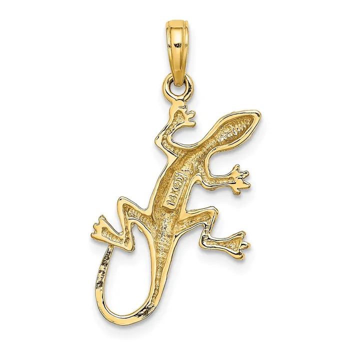 Goldia 14k Yellow Gold 2D Gecko Charm Charm Necklaces